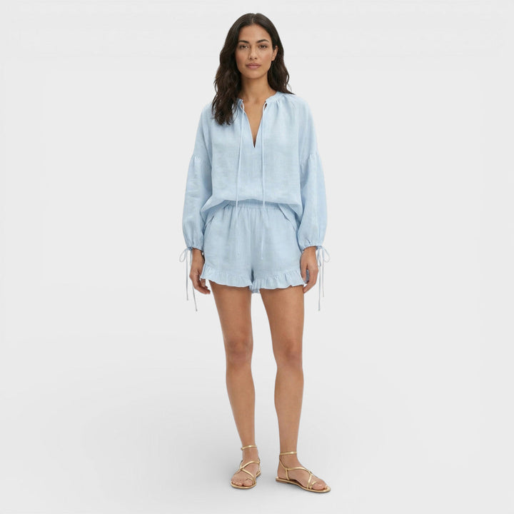 Ensemble Blanc Femme Blouse Shorts