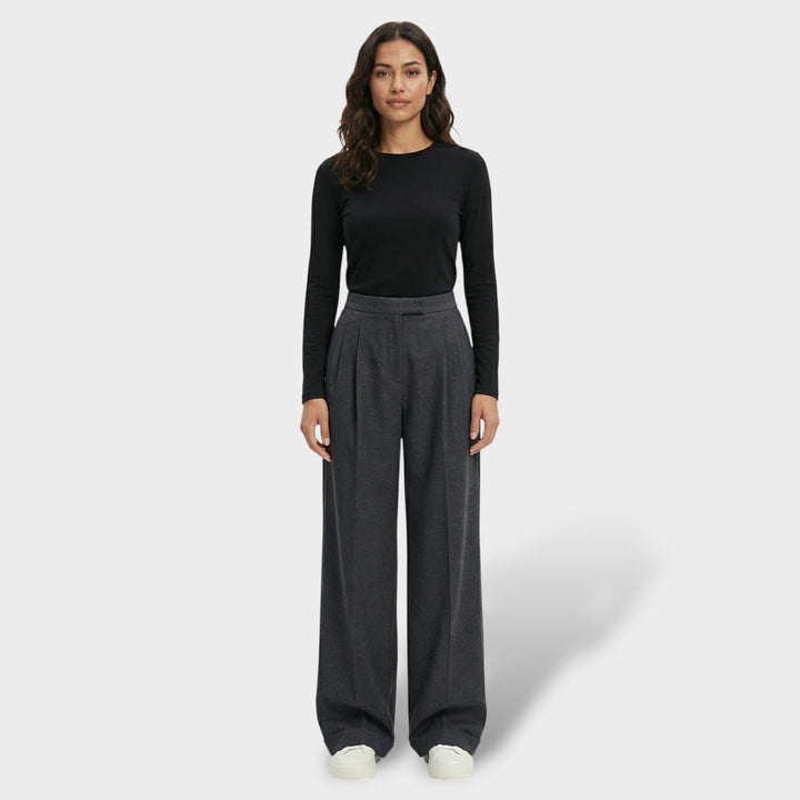 Pantalon Large Taille Haute Femme