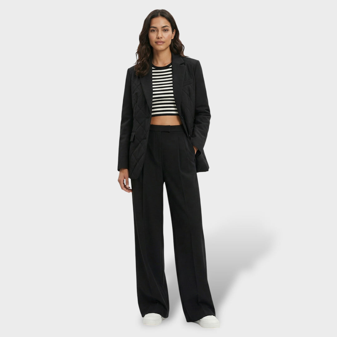 Pantalon Large Taille Haute Femme
