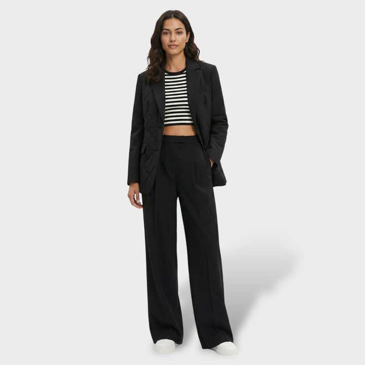 Pantalon Large Taille Haute Femme