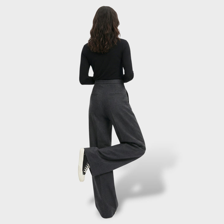 Pantalon Large Taille Haute Femme