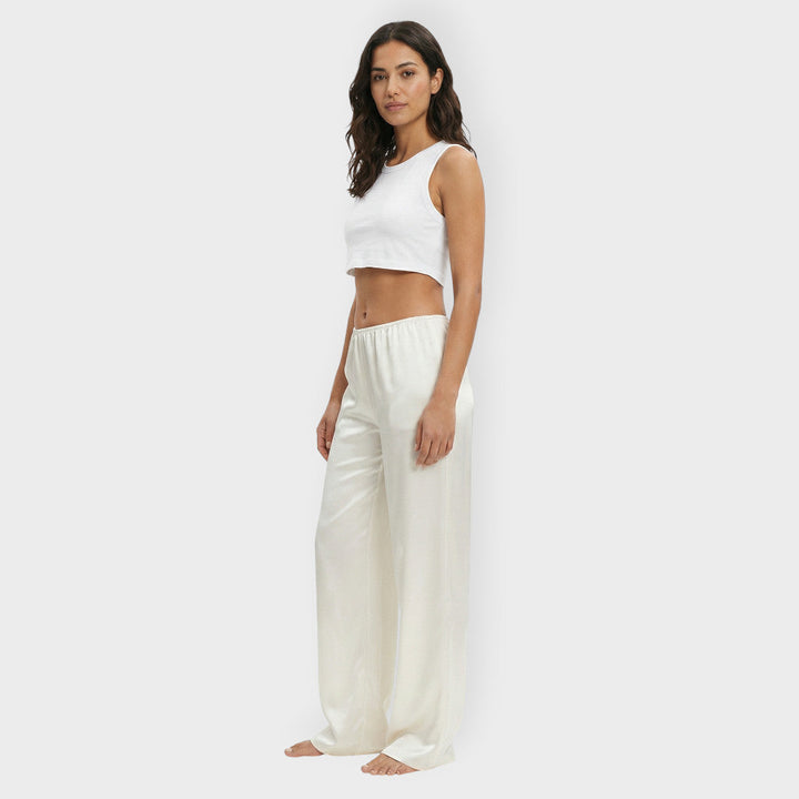 Pantalon Satiné Large Élastique Femme