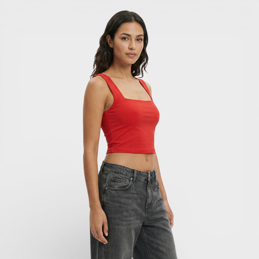 Top Court Décolleté Carré Femme