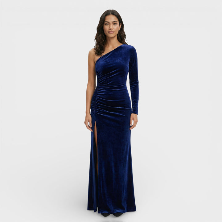 Robe Midi Velours Élégante Femme
