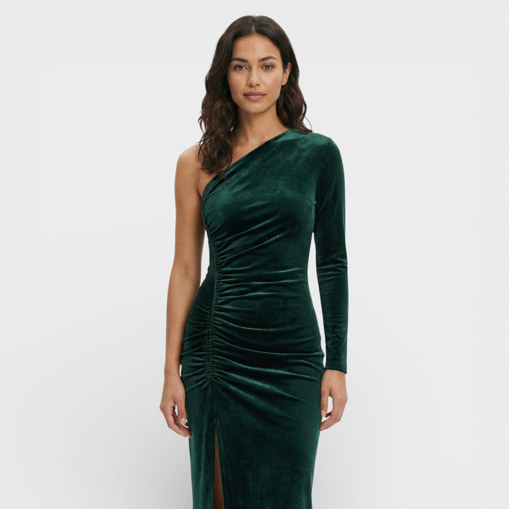Robe Midi Velours Élégante Femme