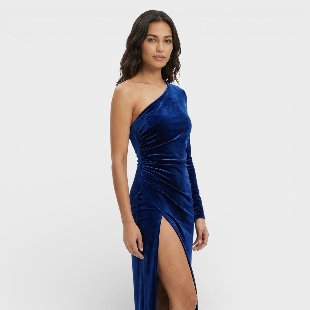 Robe Midi Velours Élégante Femme