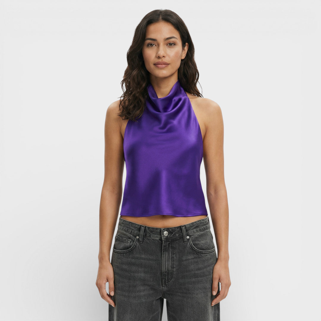 Top Halter Femme Dos Ouvert