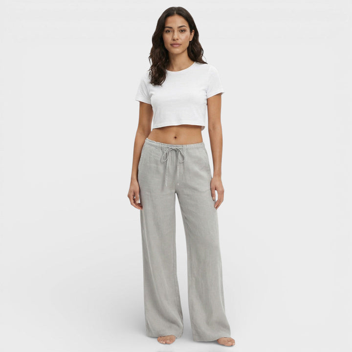 Pantalon Lin Taille Élastique Femme