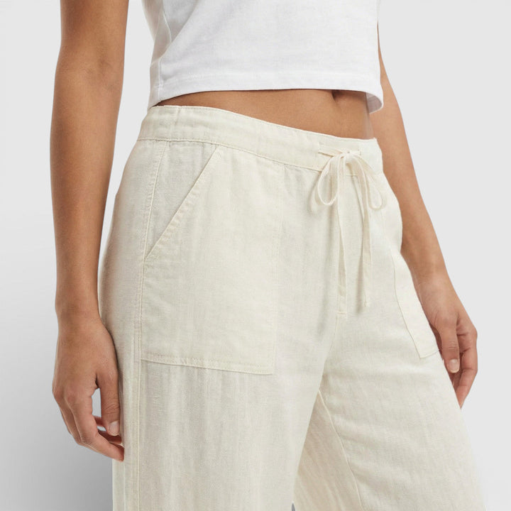 Pantalon Lin Taille Élastique Femme