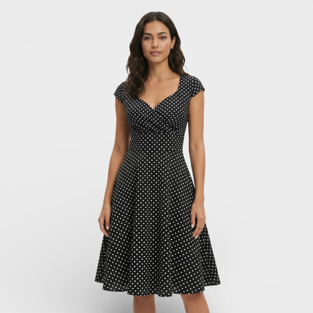 Robe Midi Rose Rétro Cocktail