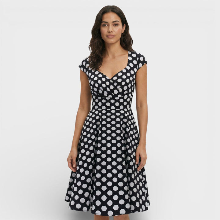 Robe Midi Rose Rétro Cocktail