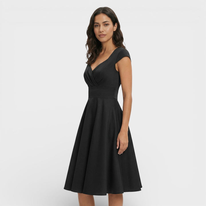 Robe Midi Rose Rétro Cocktail