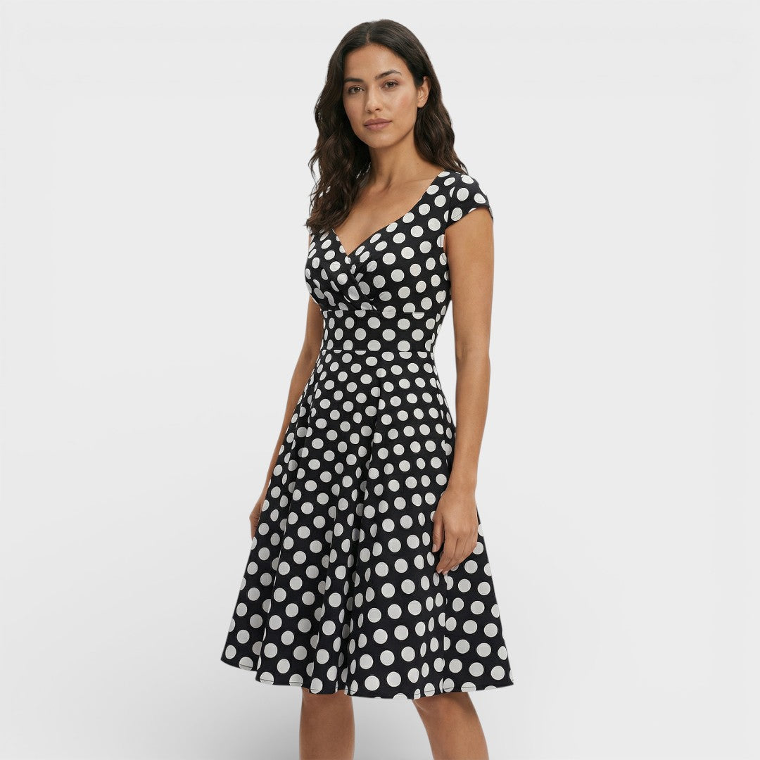 Robe Midi Rose Rétro Cocktail