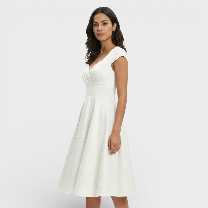 Robe Midi Rose Rétro Cocktail