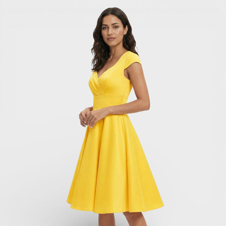 Robe Midi Rose Rétro Cocktail