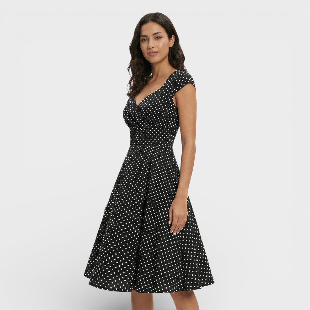 Robe Midi Rose Rétro Cocktail