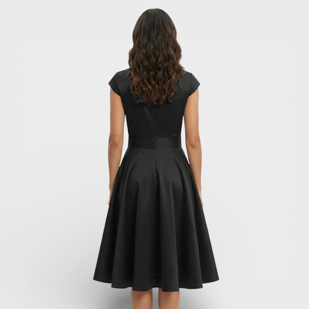 Robe Midi Rose Rétro Cocktail