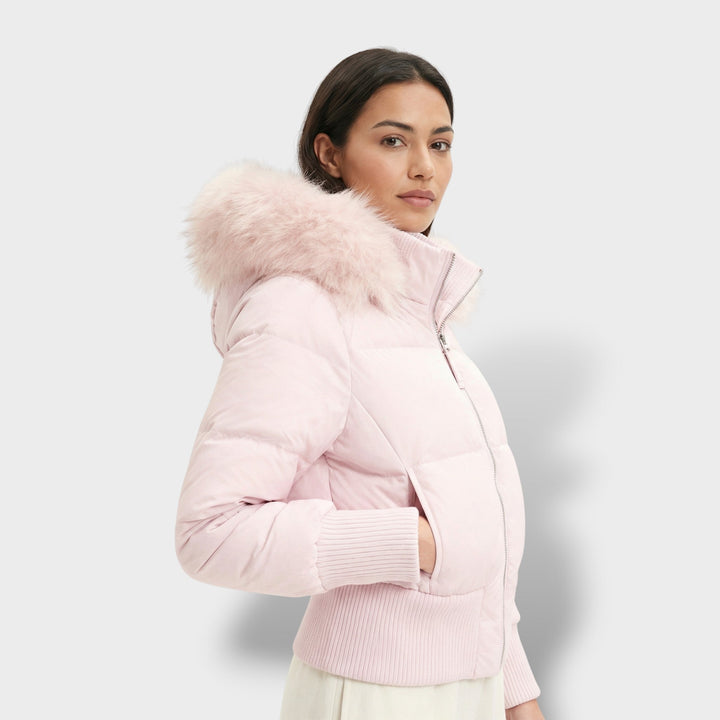 Veste Matelassée Capuche Fourrure Femme