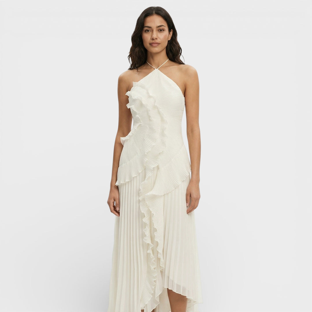 Robe Longue Halter Plissée Femme