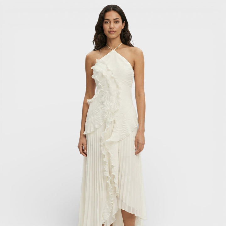 Robe Longue Halter Plissée Femme