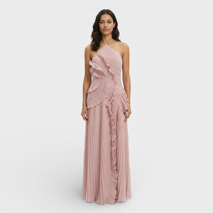 Robe Longue Halter Plissée Femme