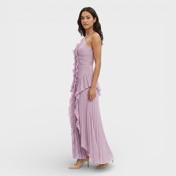 Robe Longue Halter Plissée Femme
