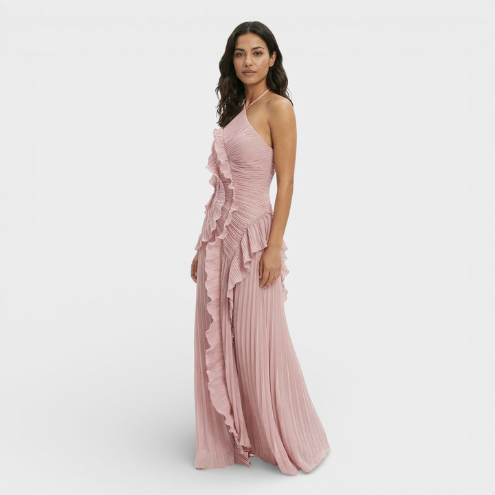 Robe Longue Halter Plissée Femme