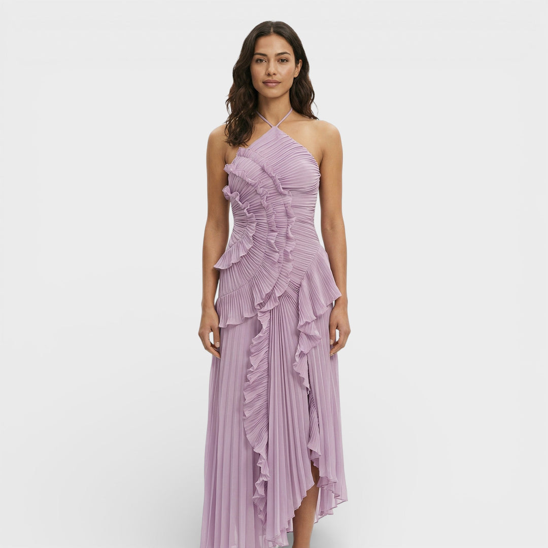 Robe Longue Halter Plissée Femme