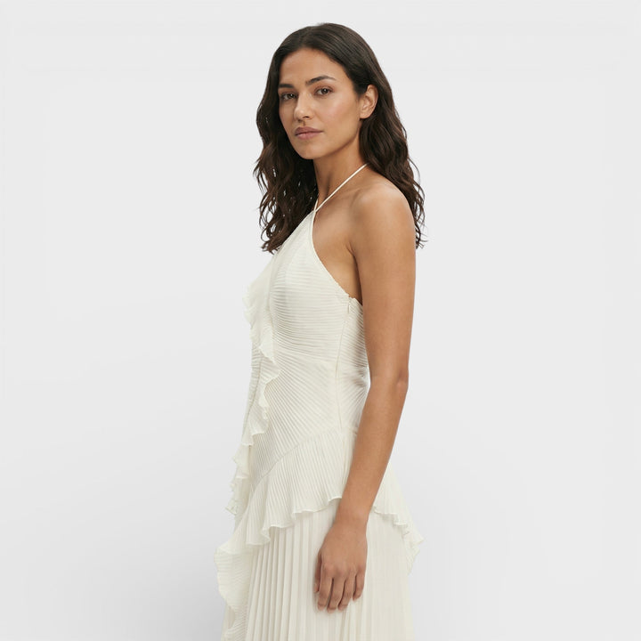 Robe Longue Halter Plissée Femme