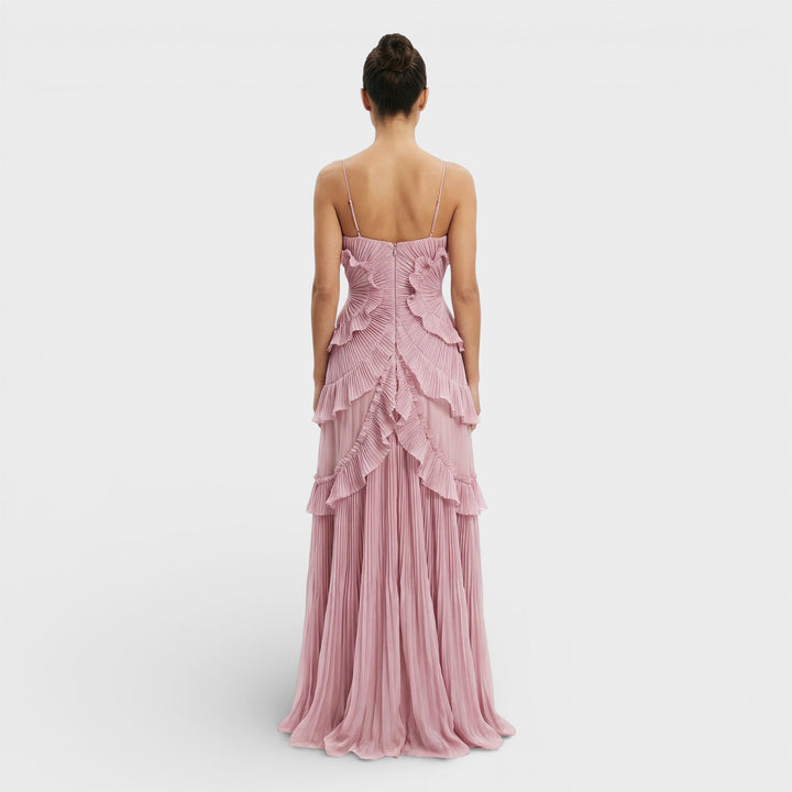 Robe Longue Halter Plissée Femme