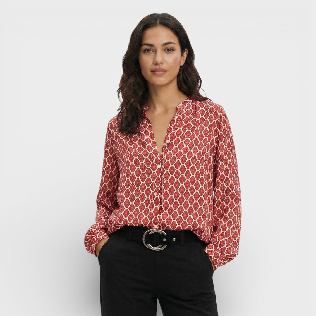 Blouse Fluide Décolleté V Femme