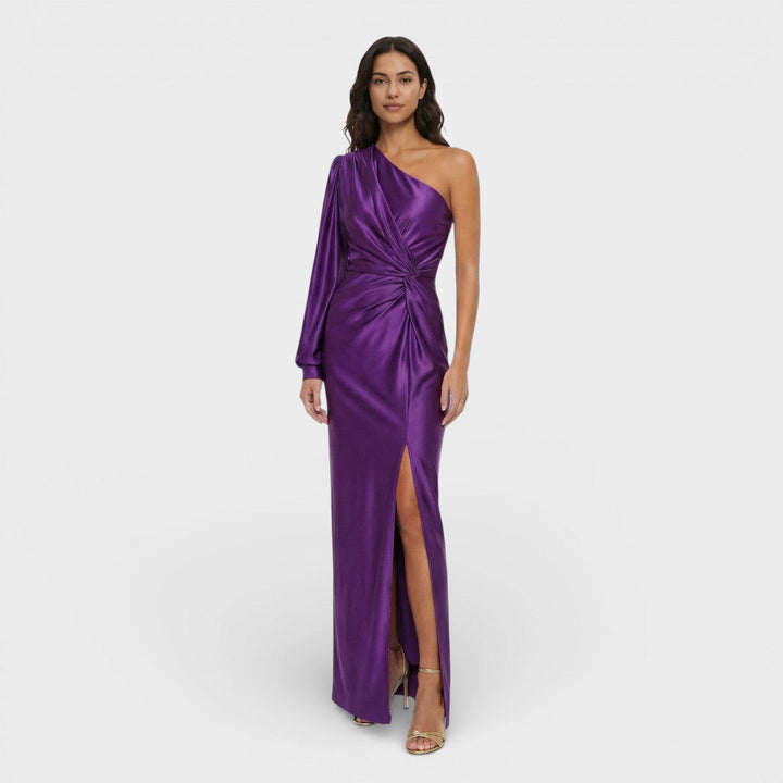 Robe Longue Invitée Une Épaule Satiné