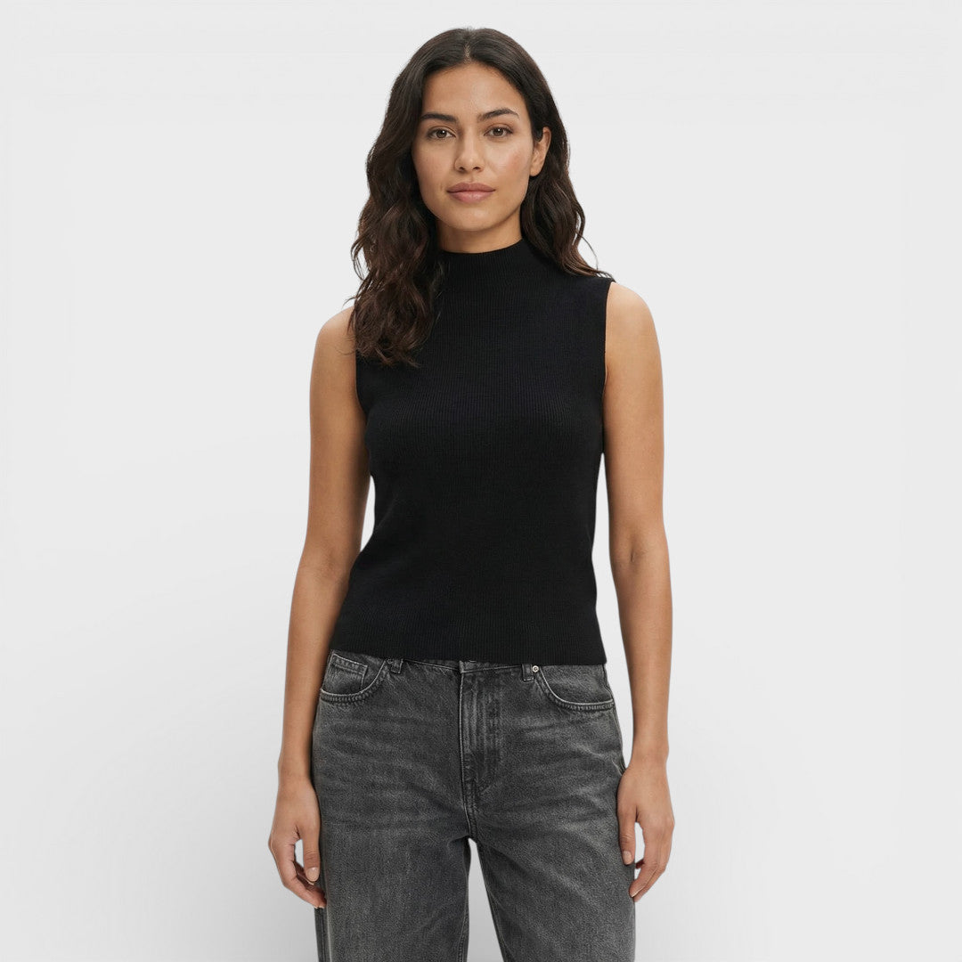Gilet Maille Femme Col Haut