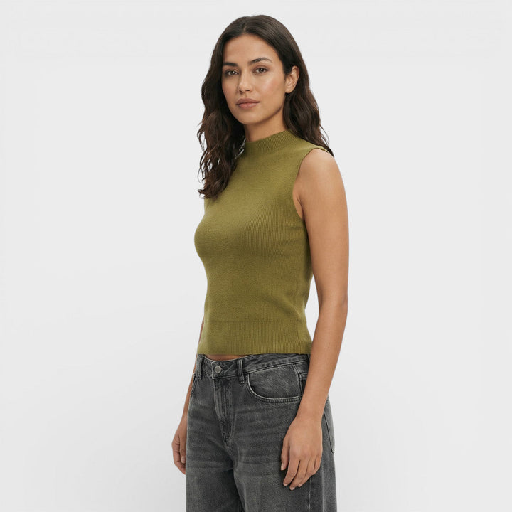 Gilet Maille Femme Col Haut