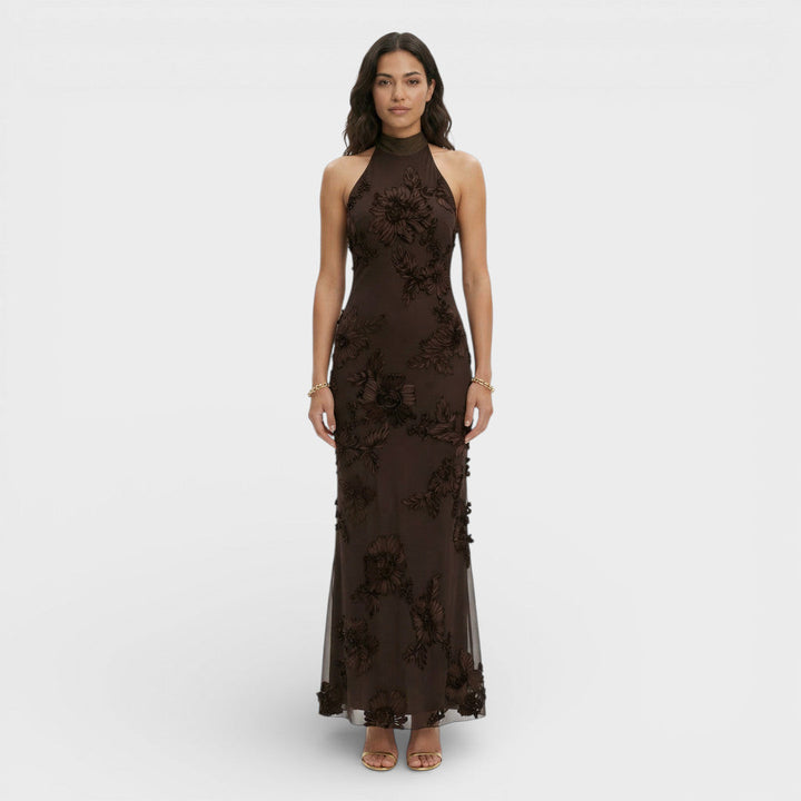 Robe Maxi Brodée Florale Femme
