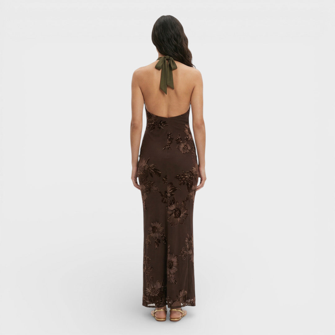 Robe Maxi Brodée Florale Femme