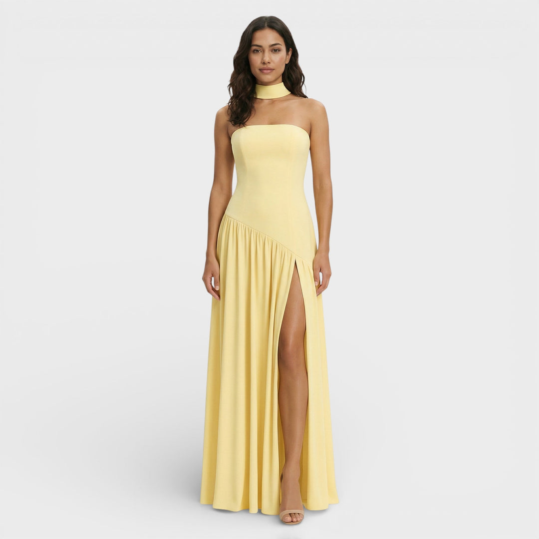 Robe Longue Sans Bretelles Fente
