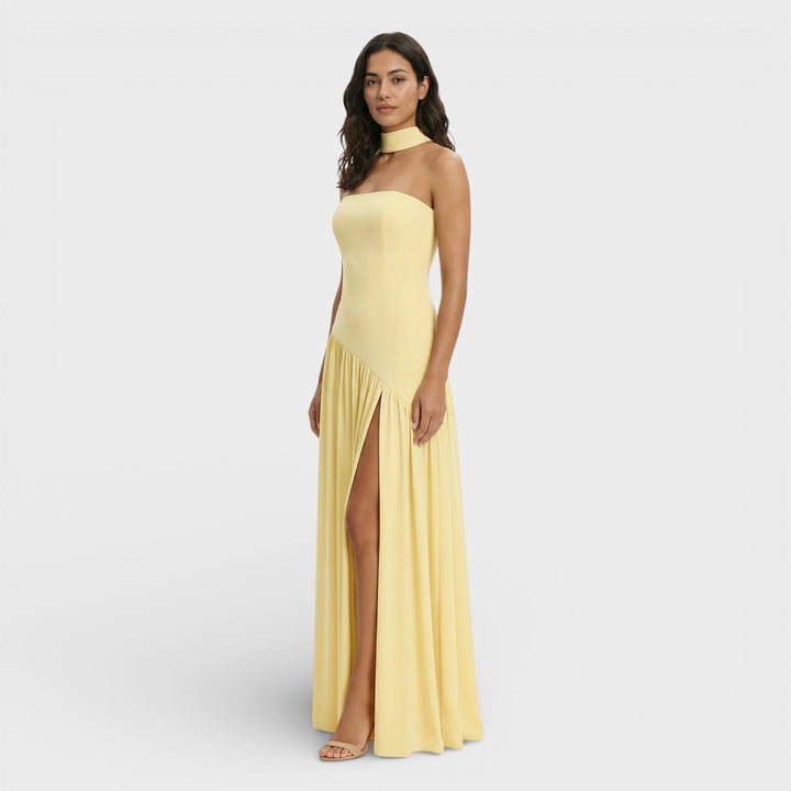 Robe Longue Sans Bretelles Fente