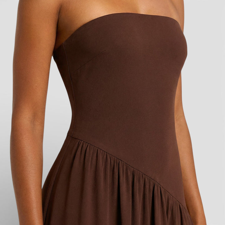 Robe Longue Sans Bretelles Fente