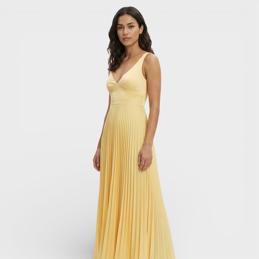 Robe Maxi Plissée Décolleté V