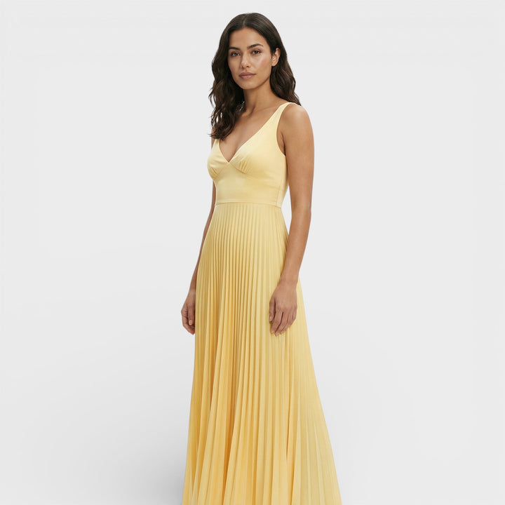 Robe Maxi Plissée Décolleté V