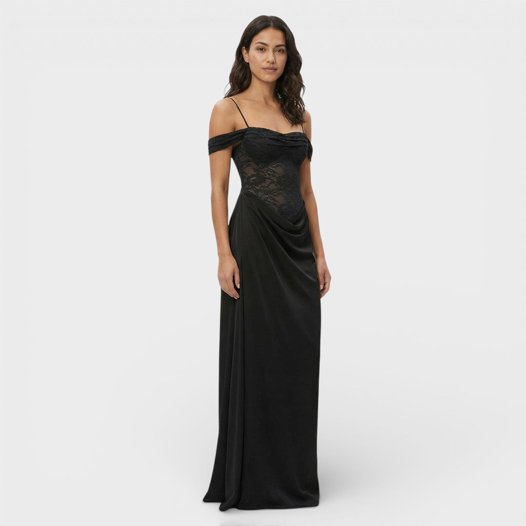 Robe Longue Dentelle Une Épaule Femme