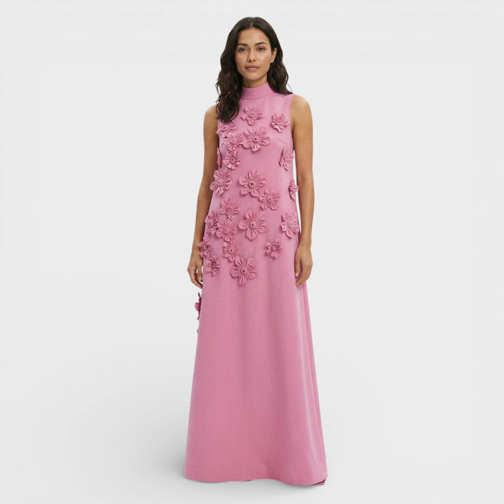 Robe Longue Fleurs 3D Femme