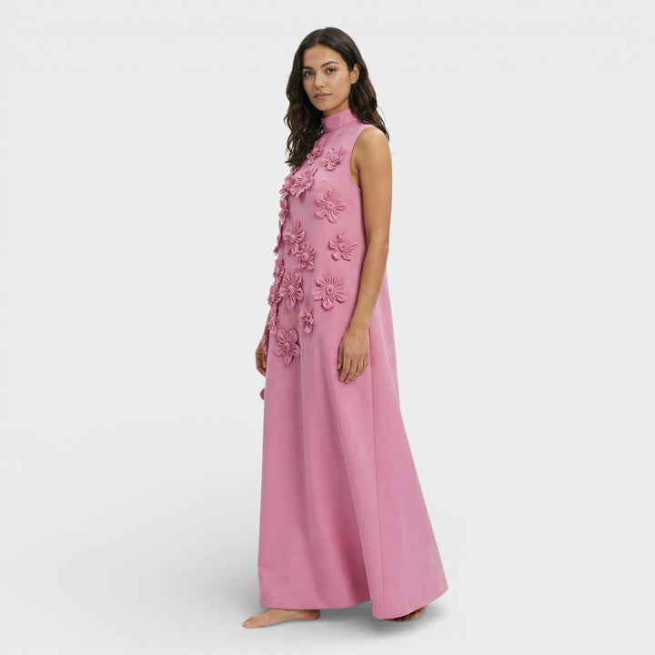 Robe Longue Fleurs 3D Femme