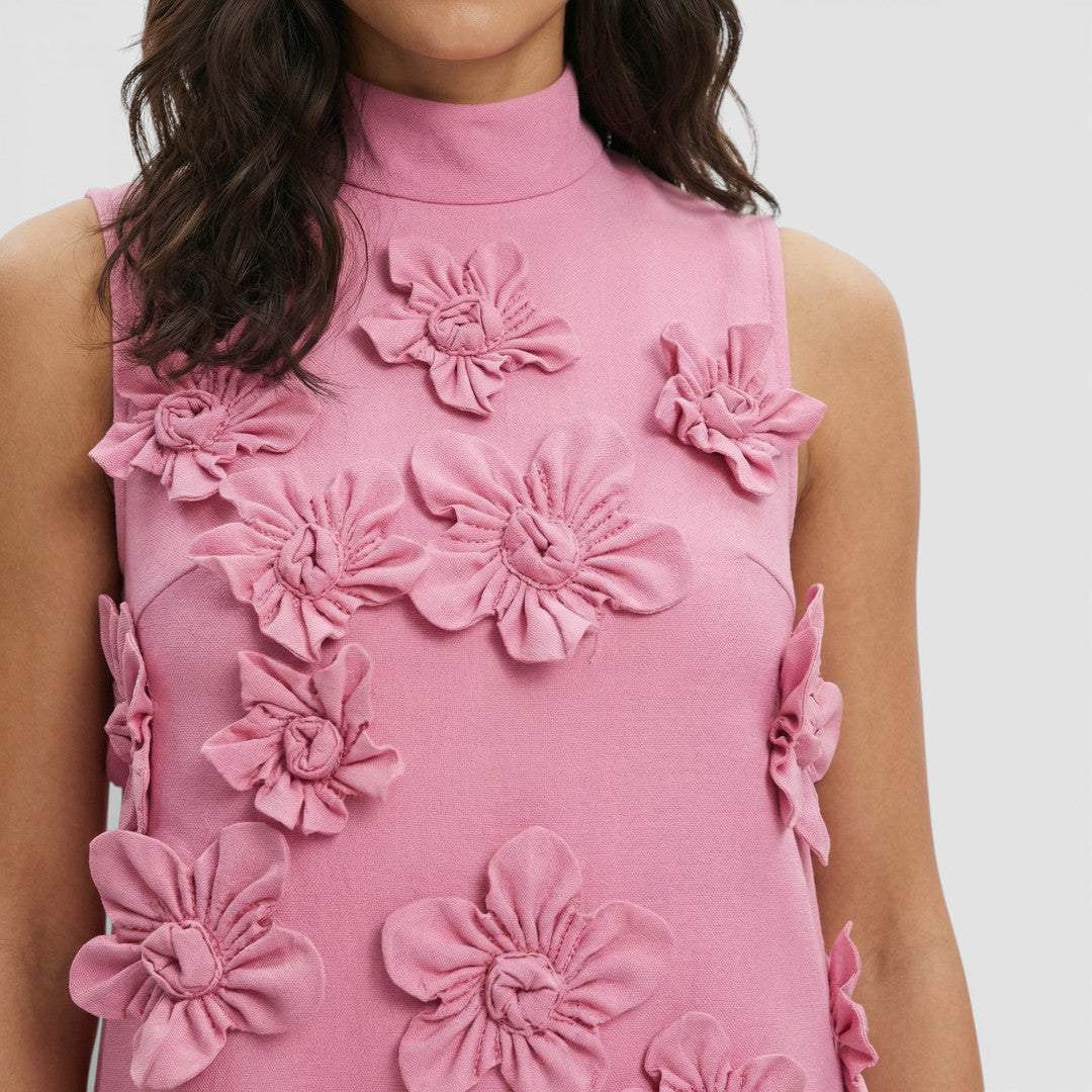 Robe Longue Fleurs 3D Femme