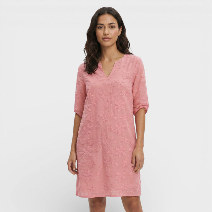 Robe Midi Brodée Fleurs Femme