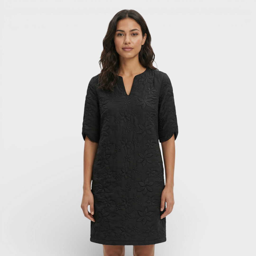 Robe Midi Brodée Fleurs Femme