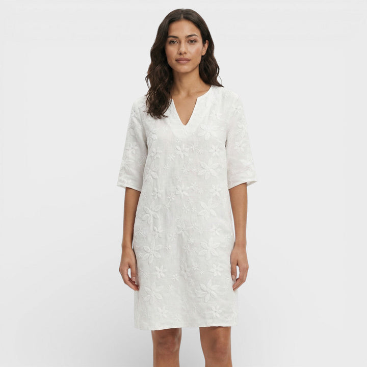 Robe Midi Brodée Fleurs Femme