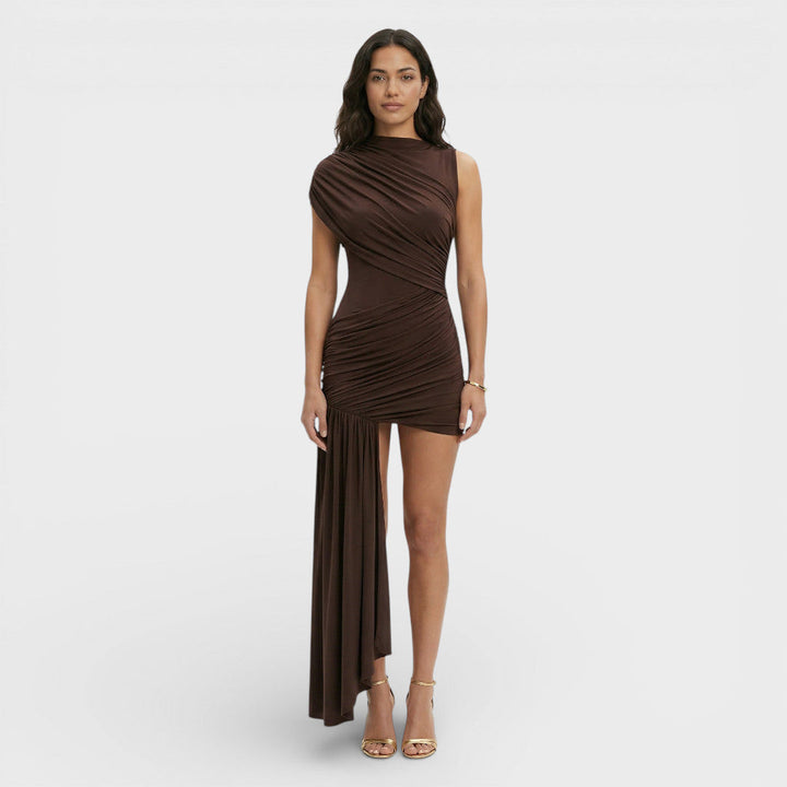 Robe Mini Asymétrique Froncée