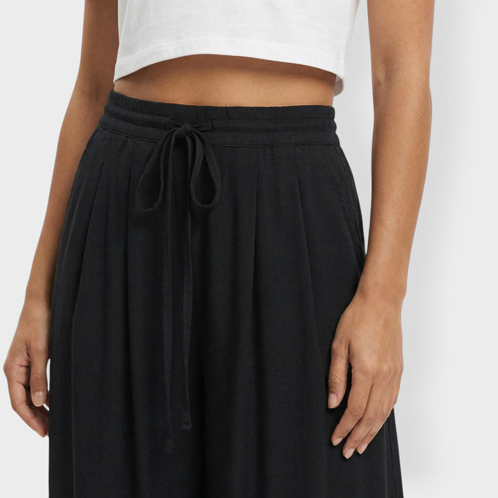 Pantalon Large Taille Élastique Femme